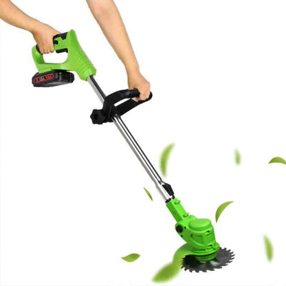 Belro cordless electric grass trimmer with battery operation, suitable for men’s outdoor gardening and lawn trimming.