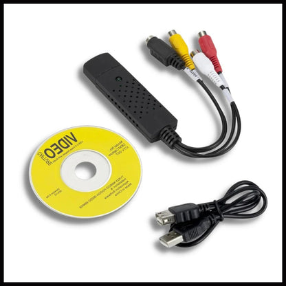 Belro USB 2.0 capture adapter for electronics, showing the compact device with USB connector and input ports.