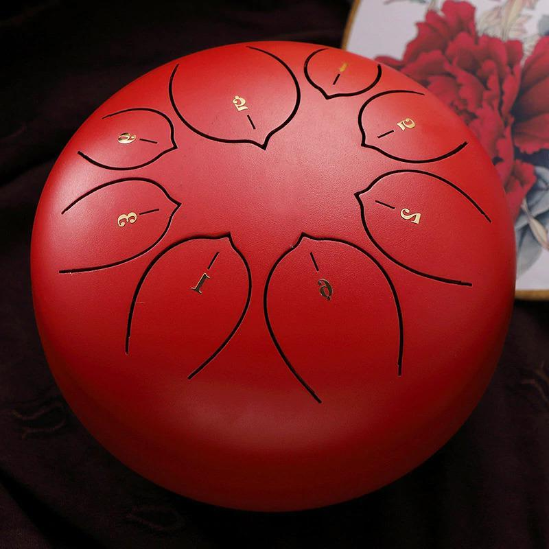 Belro tongue drum with colorful wooden bars, musical instrument for relaxation and meditation, close-up view.