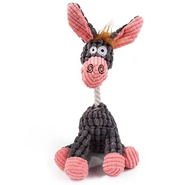 Belro plush chew toy for aggressive dogs, soft and durable pet toy designed for tough chewers in the shape of a playful animal.