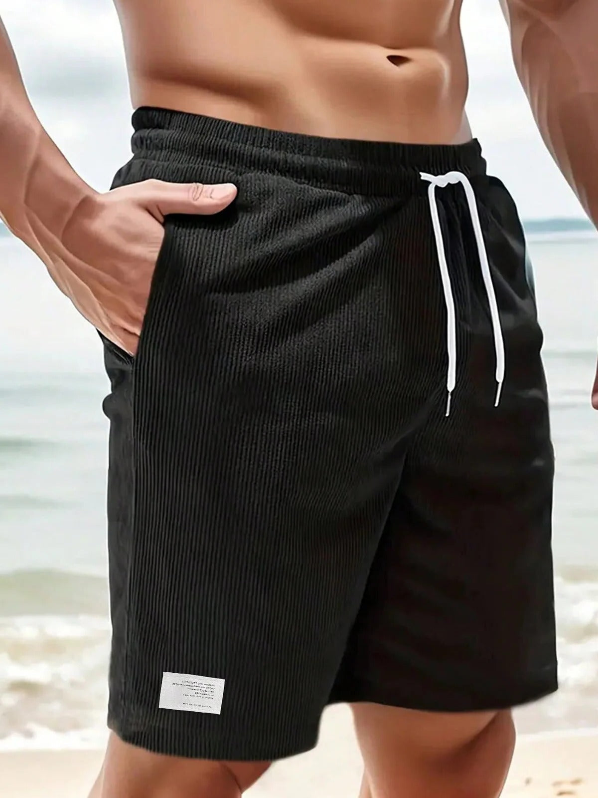 Men's Belro corduroy leisure shorts in a relaxed fit, shown in a neutral color with a comfortable waistband and side pockets.