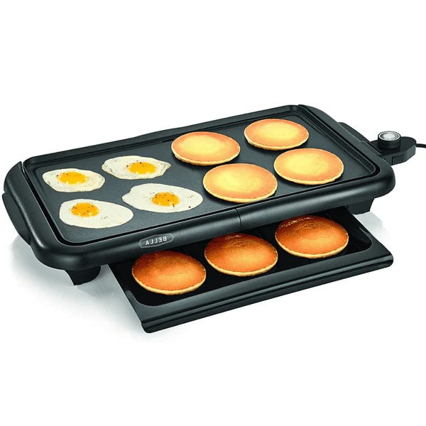 Belro 24-inch large tabletop pancake griddle maker for home kitchens, with a smooth cooking surface for pancakes and breakfast dishes.