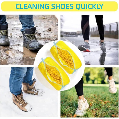 Belro shoe washing machine bag for footwear cleaning, showing a clear view of the mesh bag designed to protect shoes during washing.