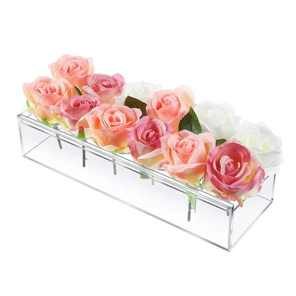 Clear acrylic flower vase by Belro, modern home decor vase with transparent design, perfect for floral arrangements.