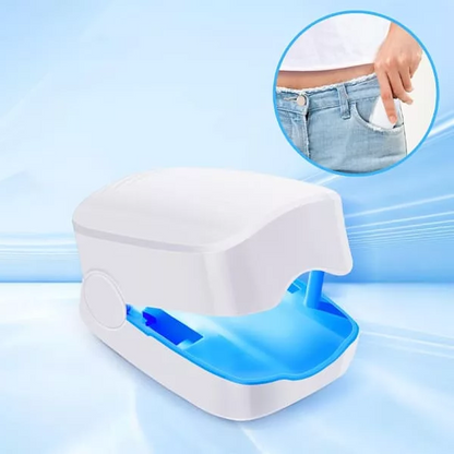 Belro Nail Fungus Cleaning Laser Device used on toenail, showing the compact health and beauty laser tool for fungal treatment.