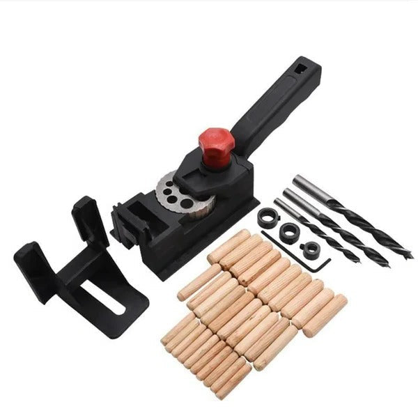 Belro Dowel Drill Guide for precise drilling; metal construction with adjustable guide arms, ideal for woodworking projects