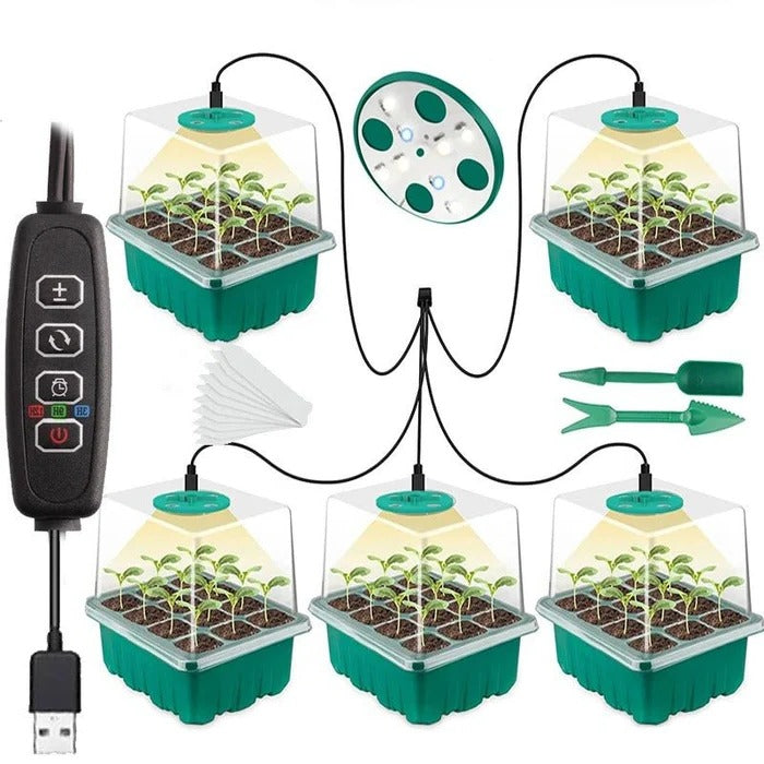 Belro nursery pot with grow light and seed starter tray for home gardening and plant propagation in outdoor spaces.