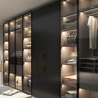 Belro 45-degree LED under cabinet lighting strips, ultra-thin and invisible, ideal for home storage and cabinet illumination.