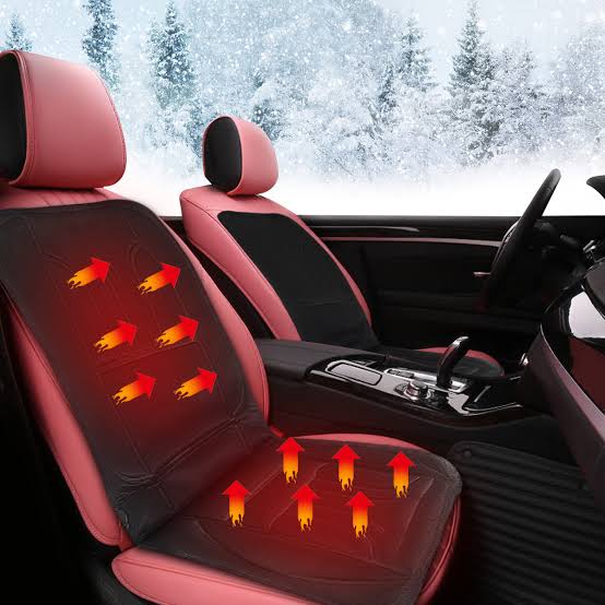 Belro full coverage heated winter car seat warmer cushion pad designed for cold weather outdoor use, showing the plush, insulated surface.