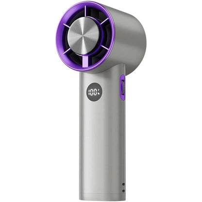 Belro portable handheld fan with adjustable blades, compact design for outdoor use, ideal for cooling on the go.