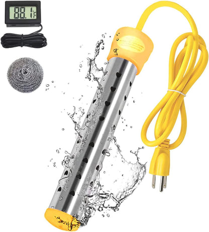Belro immersion water heater for outdoor use, compact and portable device for quickly heating water outdoors.