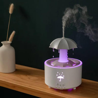 Belro Aroma Essential Oil Diffuser in sleek white design, releasing fragrant mist for a calming health and beauty ambiance