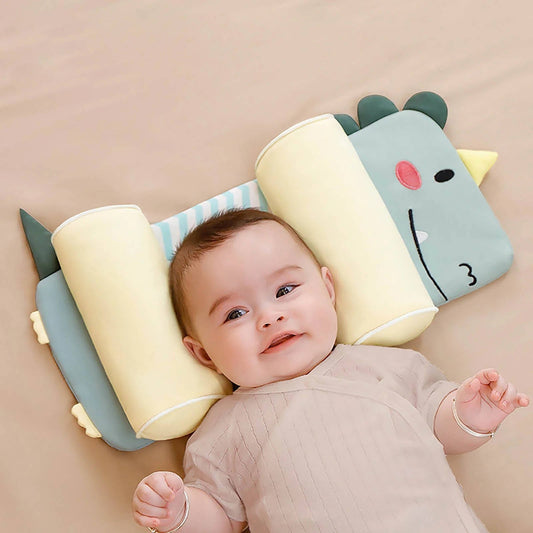 Adjustable Belro newborn baby head pillow with soft fabric and contoured design for comfortable support in home bedding.
