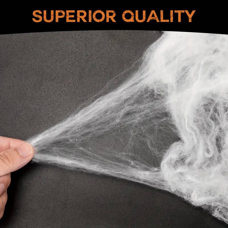 Belro 200 sqft Halloween door decoration with spider webs and fake spiders, ideal for spooky seasonal decor.