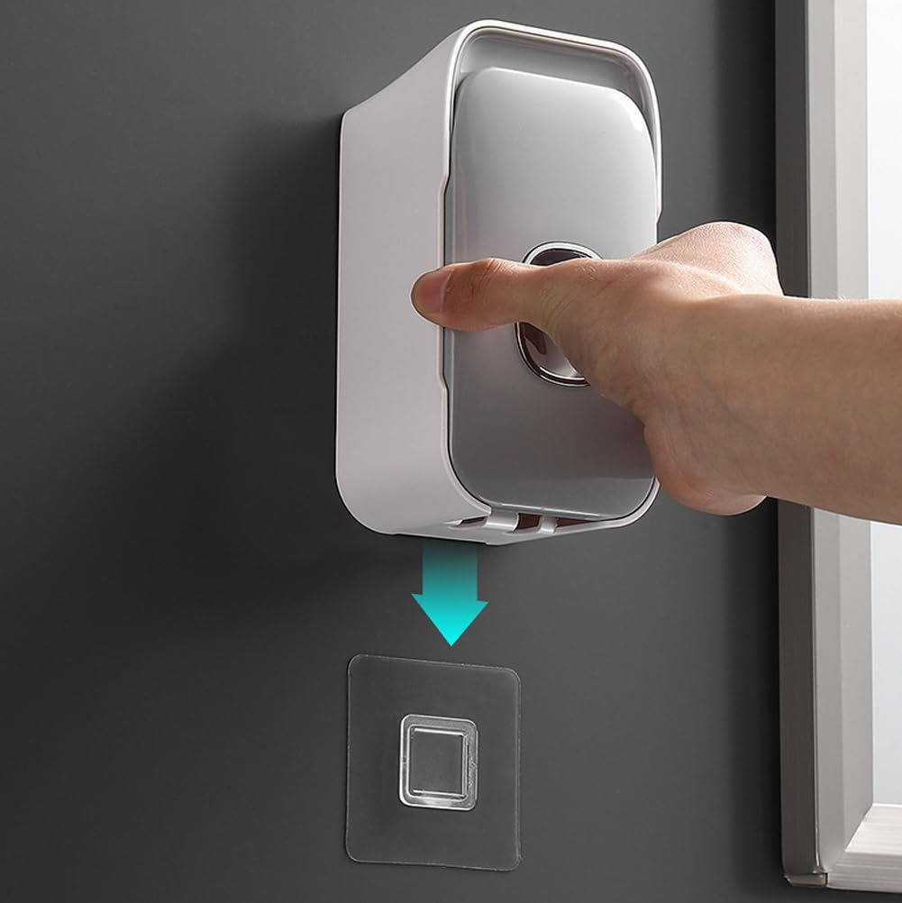 Belro wall-mounted automatic toothpaste dispenser for hands-free, hygienic oral care in modern bathrooms.