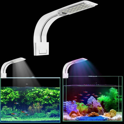 Belro super slim LED fish tank aquarium light illuminating aquatic plants in a clear aquarium, designed for pet supplies and aquatic growth.