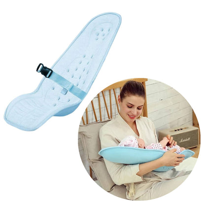 Belro newborn breastfeeding pillow resting on a bed, designed for comfortable feeding and support during breastfeeding sessions.