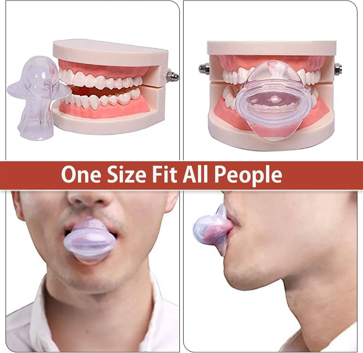 Belro Sleep Apnea Tongue Retainer for snoring relief, non-invasive sleep aid device used to improve airway openness.