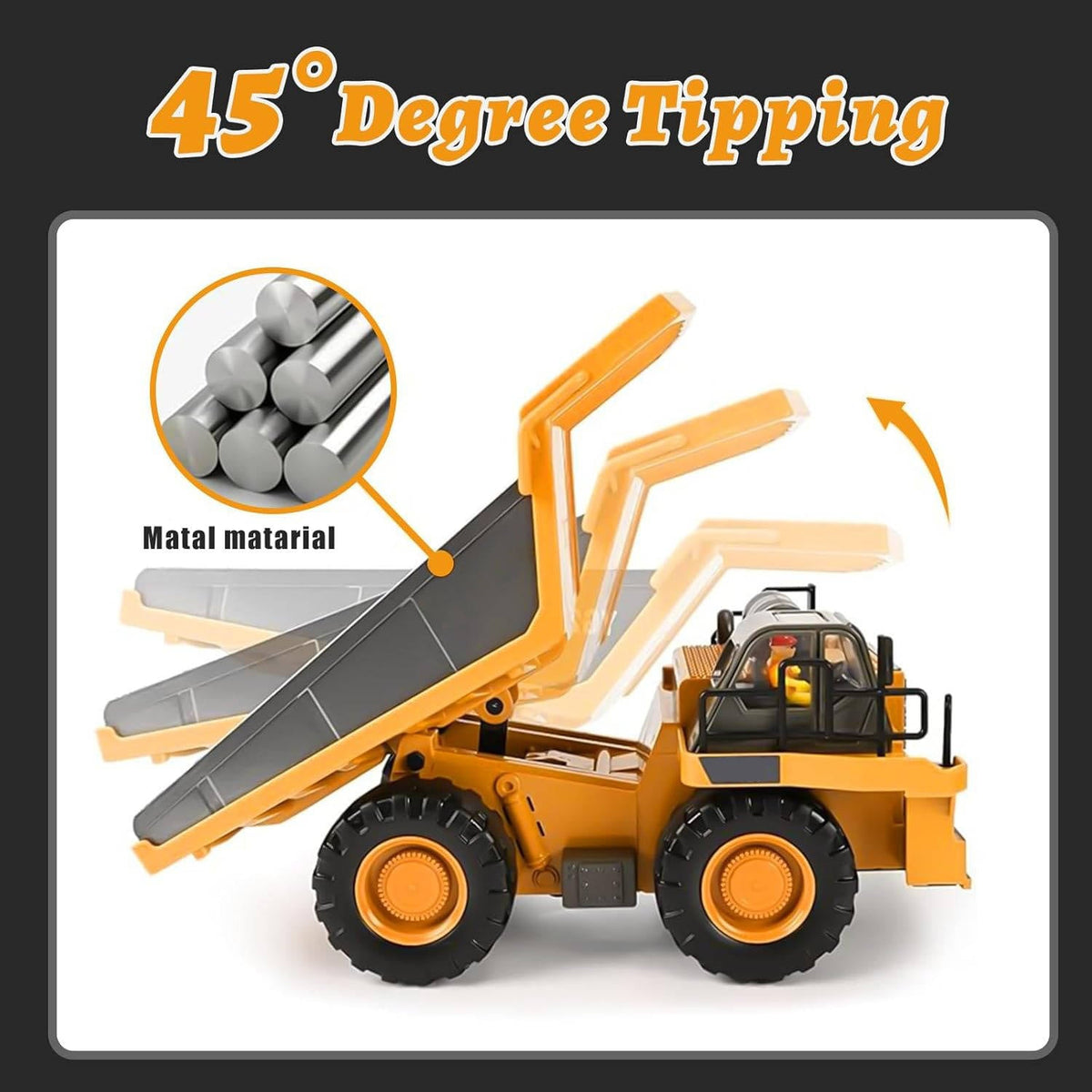 Belro 4WD remote control excavator bulldozer toy with realistic details, perfect for children's construction play and outdoor fun.