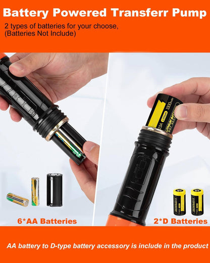 Belro portable electric siphon pump for gas, fuel, diesel, and water transfer, shown with its compact design and flexible hose