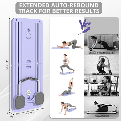 Belro men's portable Pilates reformer Pilates board, compact and lightweight for home or gym workouts, shown in black fabric.