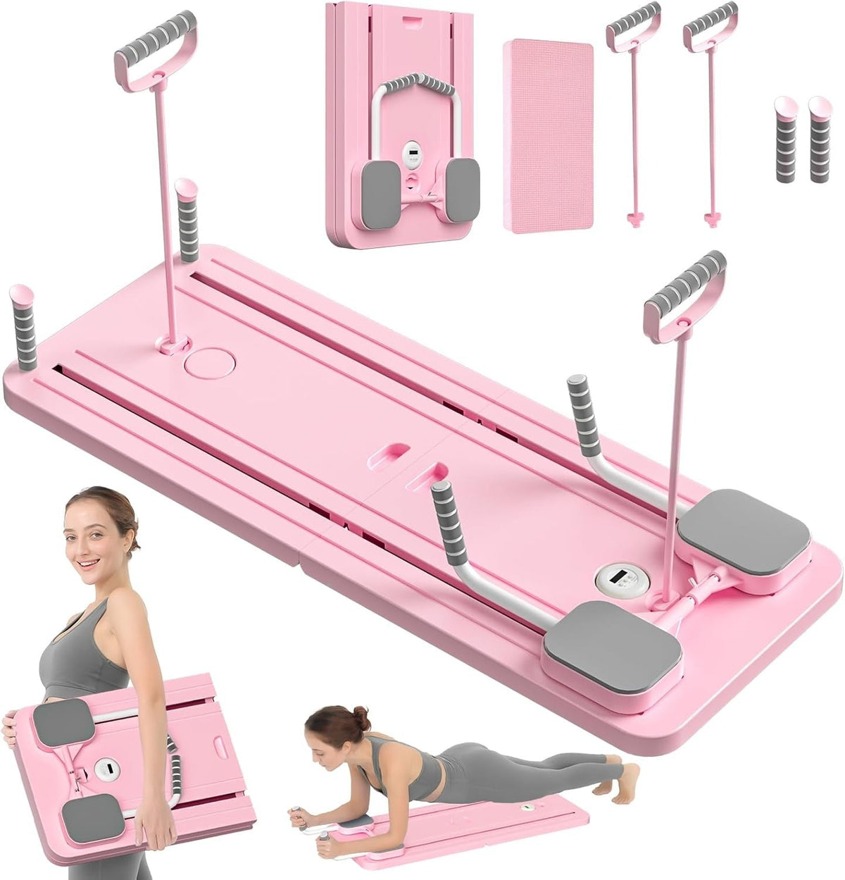 Belro portable Pilates reformer pilate board for men, compact exercise equipment for at-home Pilates workouts.