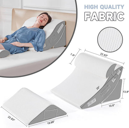 Belro 4-piece orthopedic bed wedge pillow set for comfortable support, ideal for home bedding and sleep enhancement.