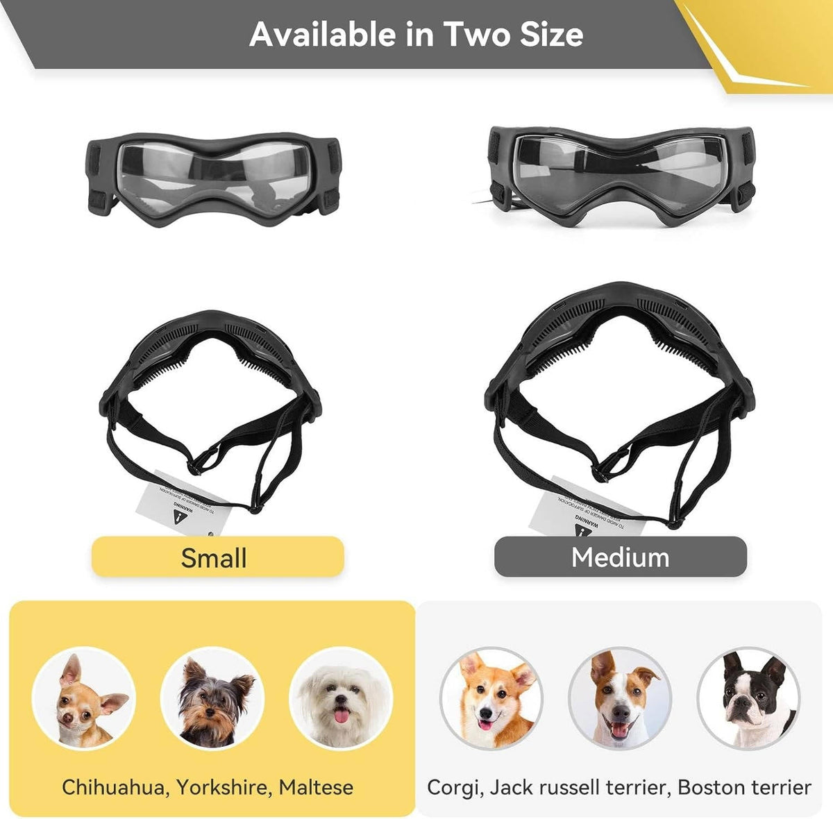 Belro dog goggles sunglasses with adjustable straps and tinted lenses for eye protection during outdoor activities.
