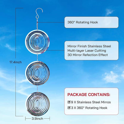 Belro outdoor bird deterrent scare device in a garden setting to keep birds away from outdoor spaces.