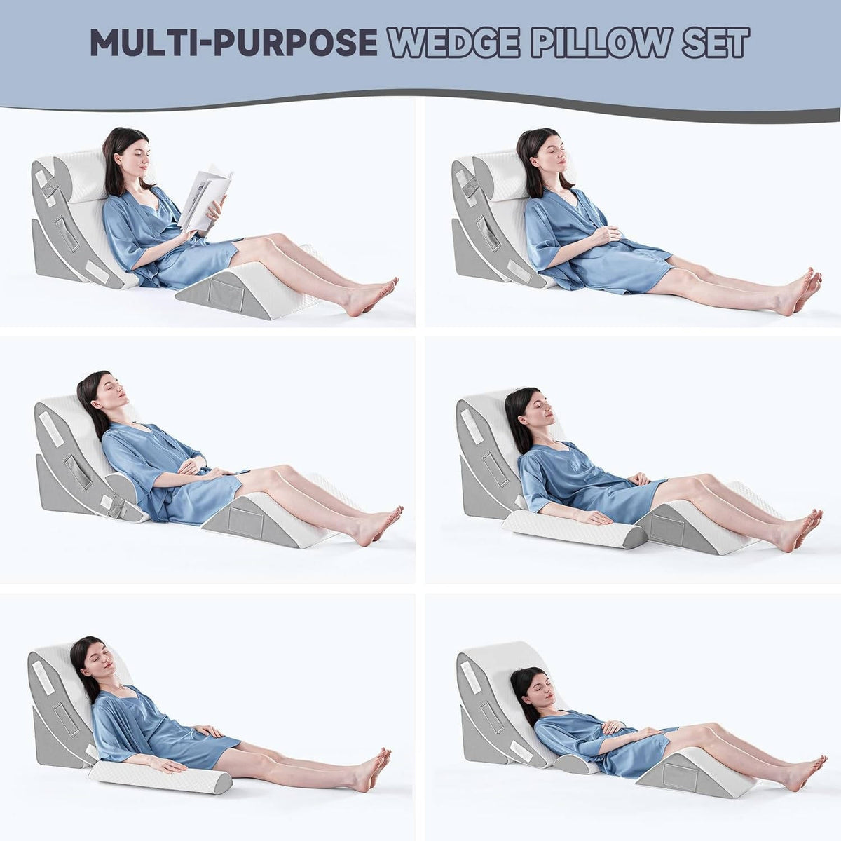 Set of four Belro orthopedic bed wedge pillows for improved support and comfort in home bedding arrangements.
