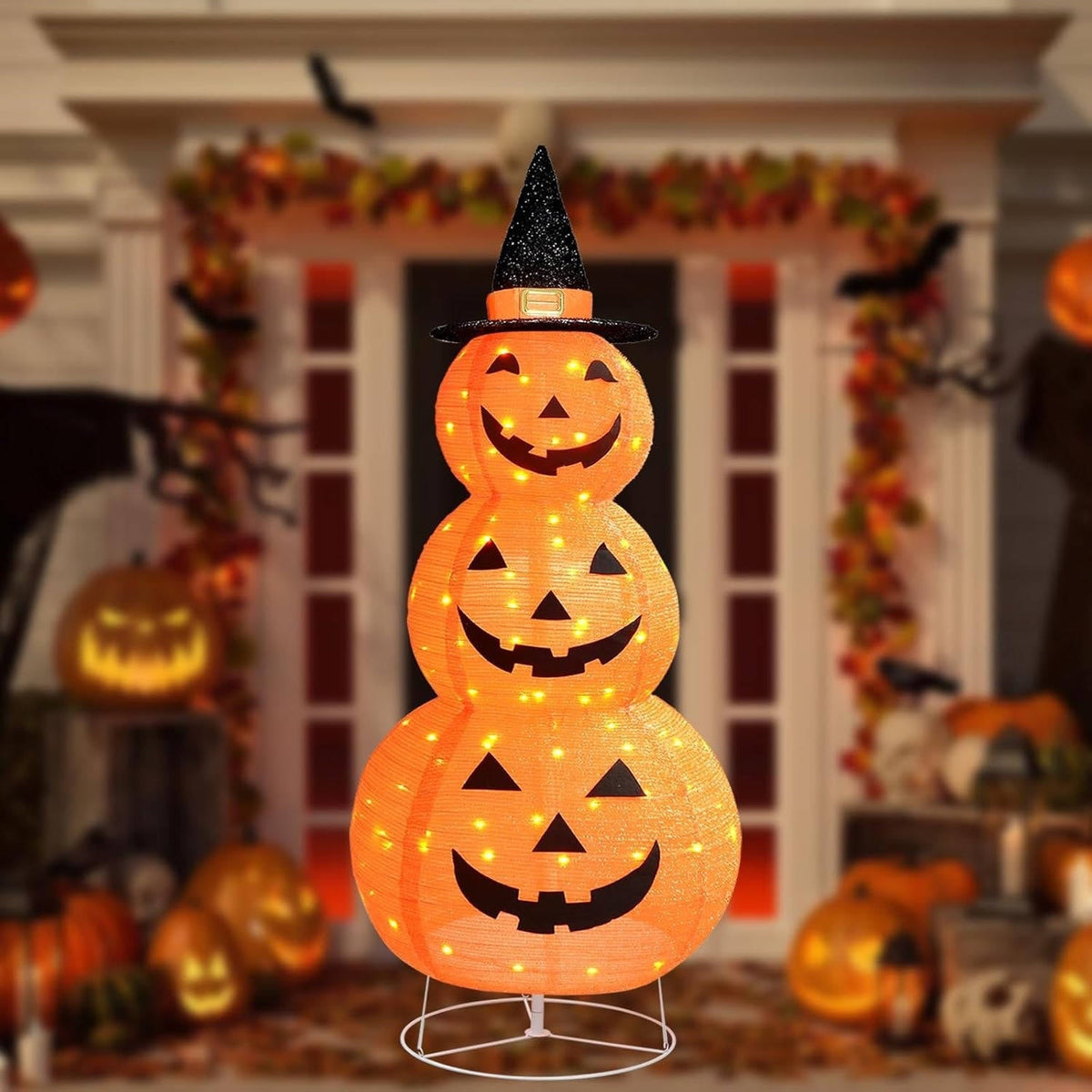 Belro Halloween pumpkin outdoor decoration for home and garden, featuring a spooky carved pumpkin for holiday decor.
