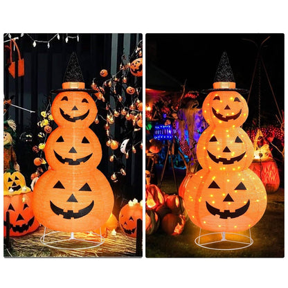 Belro Halloween pumpkin outdoor decoration with carved face, ideal for festive home and garden holiday decor.