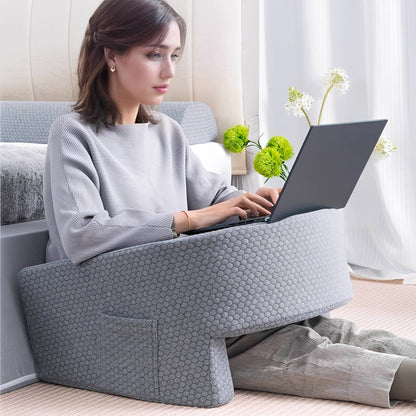 Belro reading pillow for bed, supportive cushion for comfortable reading or lounging in bed, in a cozy home setting