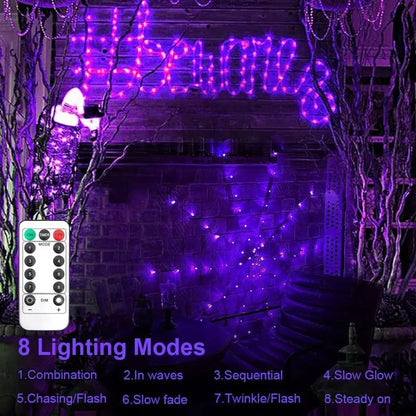 Belro Halloween Spider Web Lights outdoor accessory with web design, perfect for spooky Halloween outdoor decoration.