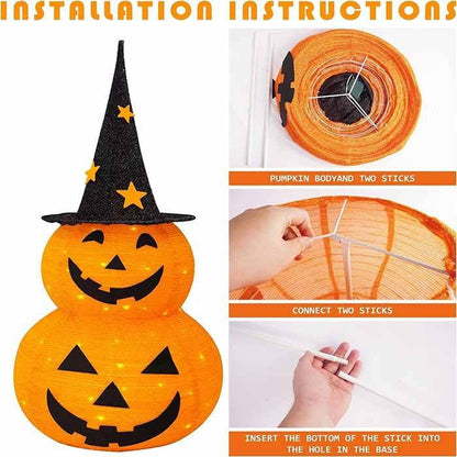 Belro Halloween pumpkin outdoor decoration for home and garden, featuring a carved pumpkin with a spooky face for holiday outdoor decor
