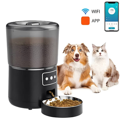 Belro automatic smart pet feeder for cats and dogs, digital feeding device with food tray and control panel, pet supplies.
