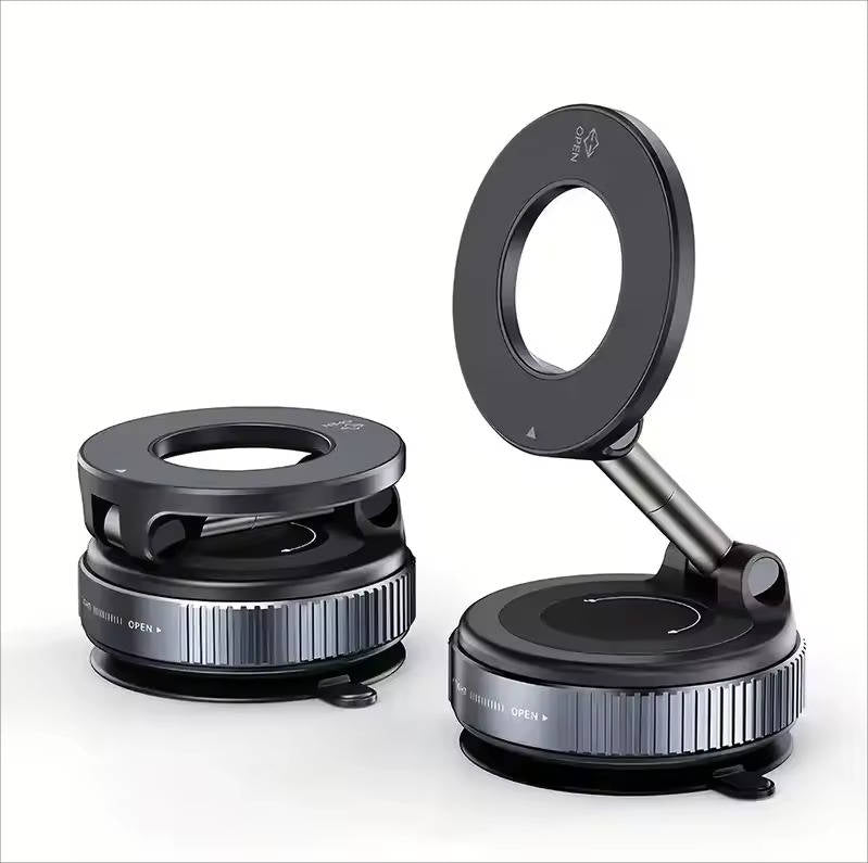 Belro 360° adjustable magnetic phone holder mounted on a car dashboard, compatible with smartphones for hands-free use