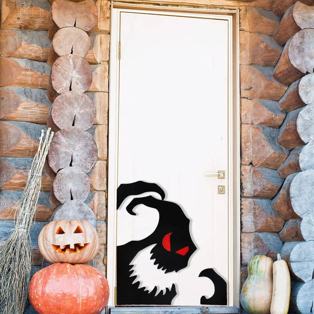 Belro Halloween window decoration featuring spooky ghost with glowing eyes for a festive home Halloween decor display.