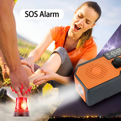 Belro Solar Hand Crank Emergency Radio with digital display and audio features for power backup and outdoor use.