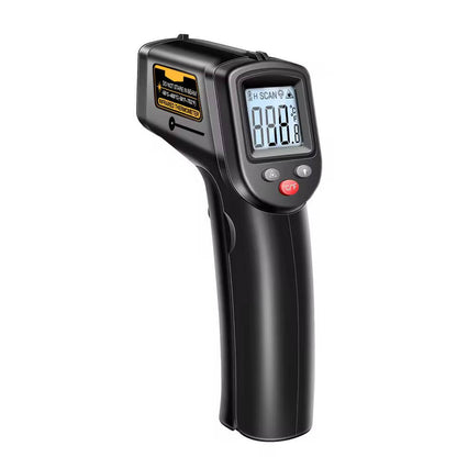 Belro infrared laser thermometer for health, showing digital display and laser pointer, used to measure body temperature accurately.