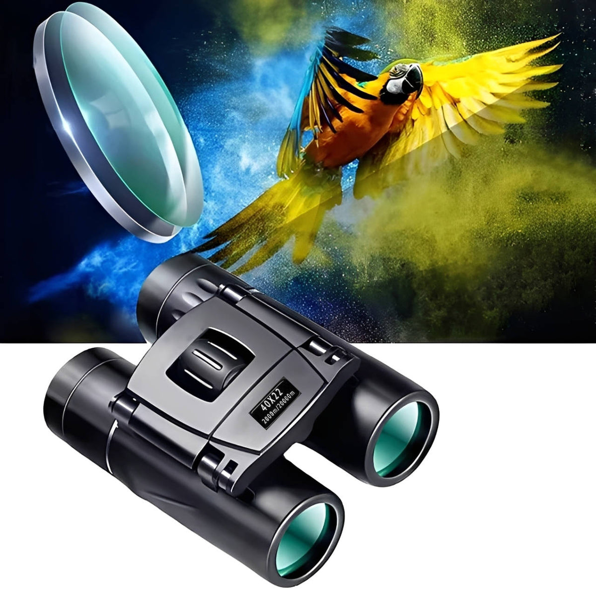 Belro long-range 40x22 bird watching binoculars with textured black body and adjustable focus for outdoor wildlife viewing
