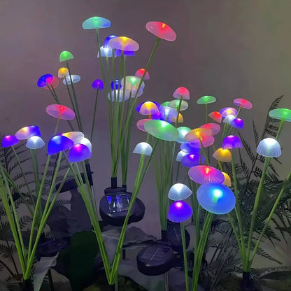 Belro Solar Jellyfish Lights outdoor decorative lights hanging in a garden for home and garden outdoor decor.