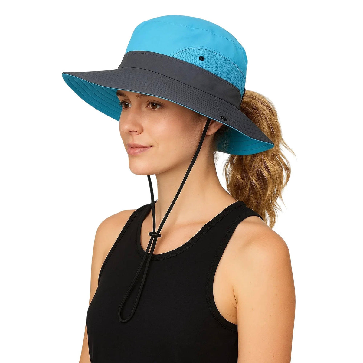 Belro UV protection foldable sun hat with wide brim, mesh design, perfect for outdoor summer activities and beach outings.