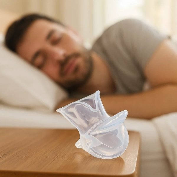 Belro sleep apnea tongue retainer for snoring relief, non-invasive sleep aid device shown in this health and beauty product image