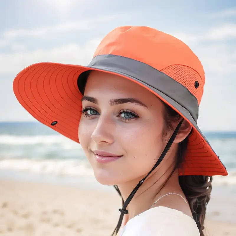 Belro UV protection foldable sun hat with wide brim and adjustable strap, perfect for outdoor sun protection.