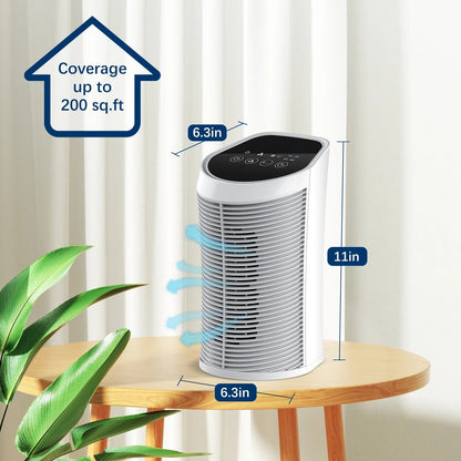 Belro air purifier HEPA filter for indoor use, 200 sq ft coverage, 99.9% removal of airborne particles, home appliance electronics