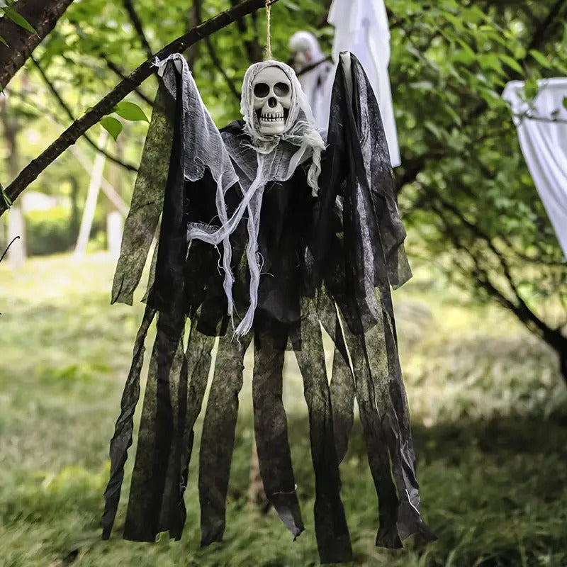 Belro glowing skull Halloween decorations set of two for outdoor home and garden spooky decor, with eerie illuminated skulls
