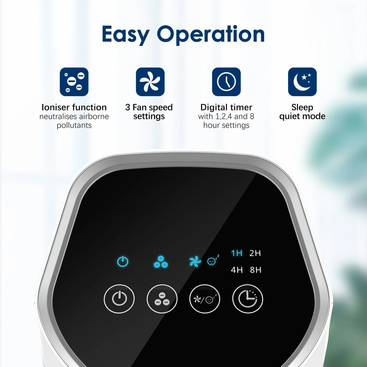 Belro Air Purifier HEPA filter for indoor use, removes 99.9% of airborne particles, suitable for 200 sq ft spaces.