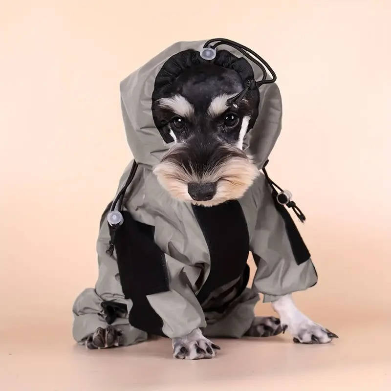 Belro waterproof dogs raincoat shown in bright yellow, lightweight clothing designed to keep pets dry in rainy weather.