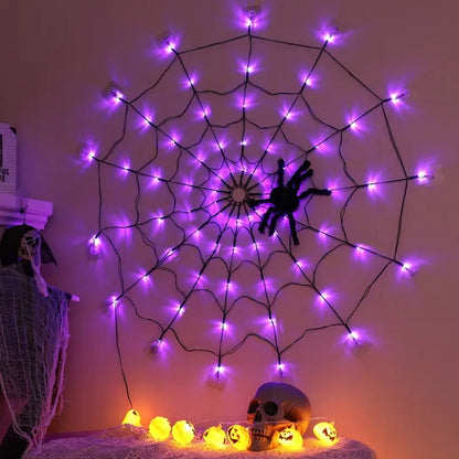 Belro Halloween spider web lights outdoor accessory, featuring spooky web design for outdoor Halloween decoration.